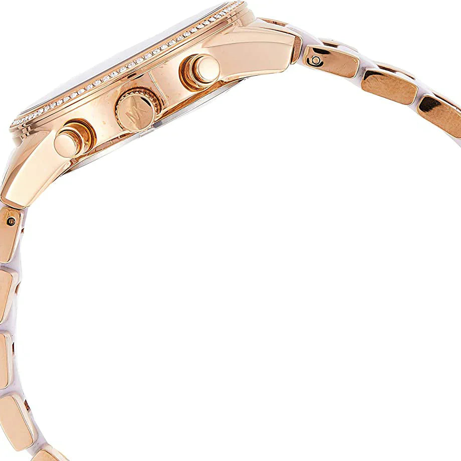 Michael Kors Ladies Watch Ritz Chronograph 37mm White Rose Gold MK6324-GR8 Sunglasses