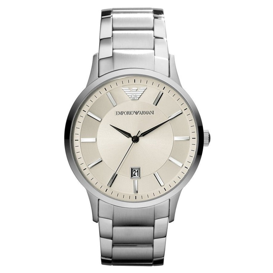 Emporio Armani Men's Watch Renato 43mm Cream AR2430-GR8 Sunglasses