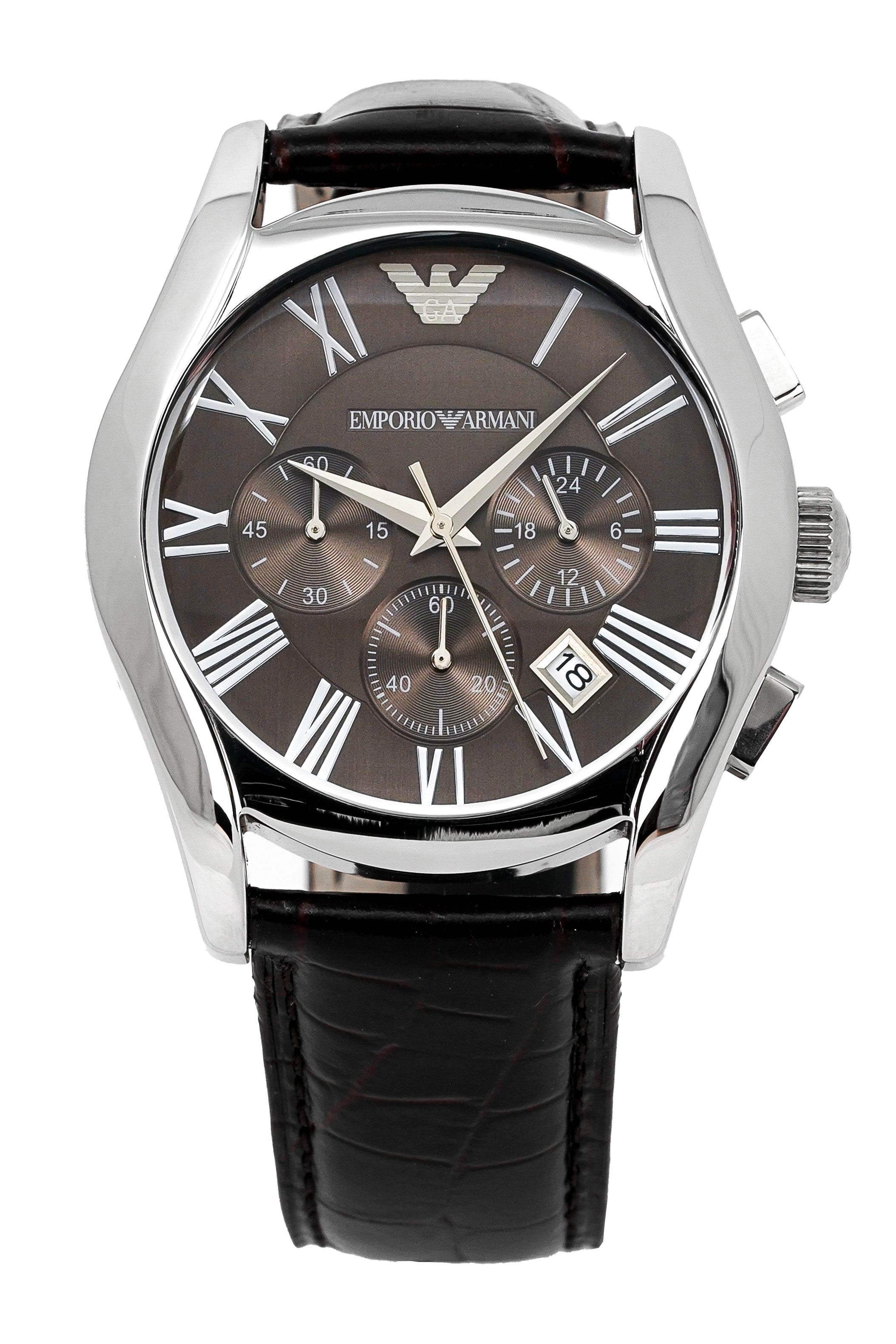 Emporio Armani Men's Watch Valente Chronograph Brown AR0671-GR8 Sunglasses