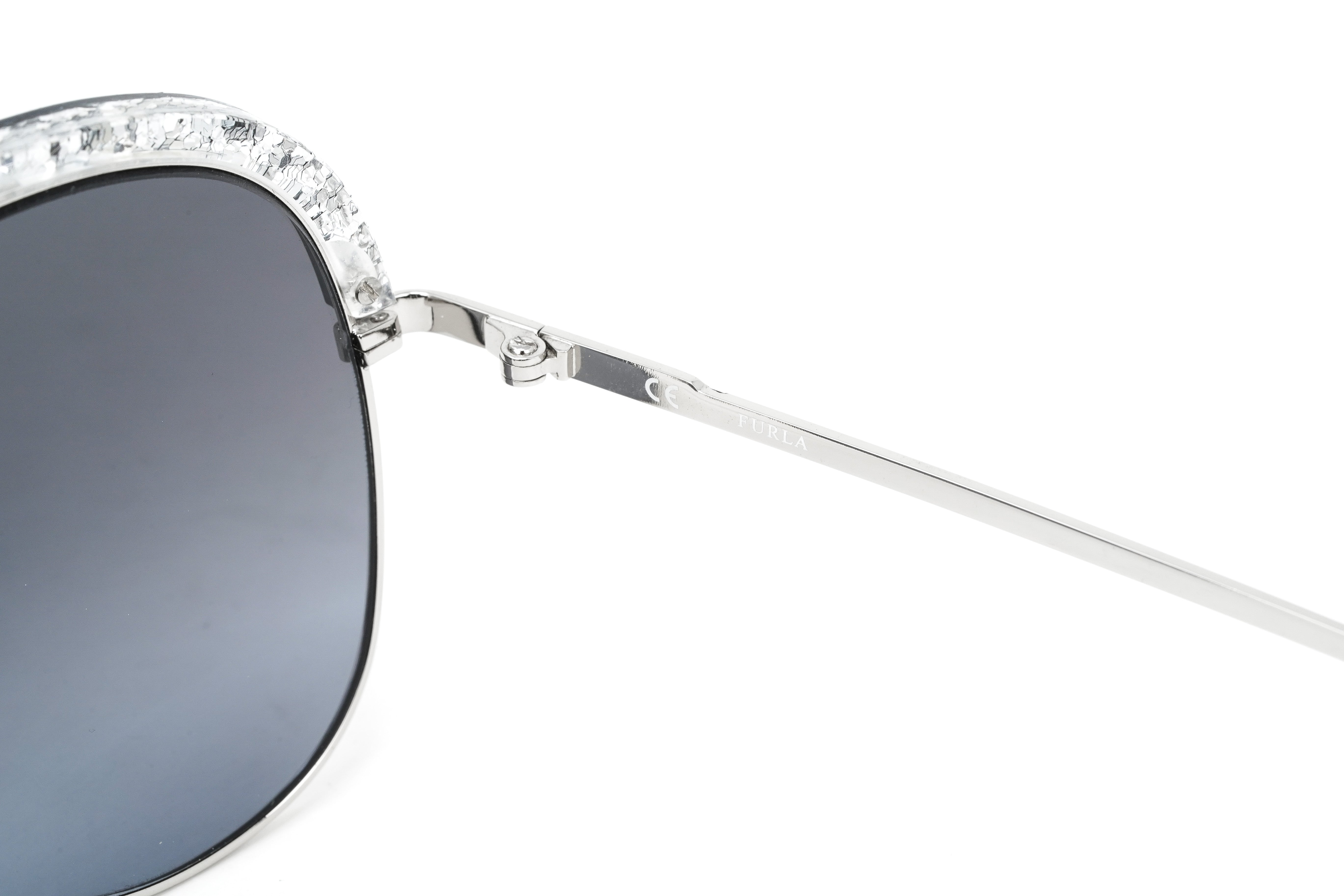 Furla Women's Sunglasses Pilot Silver/Blue SFU284 579X-GR8 Sunglasses