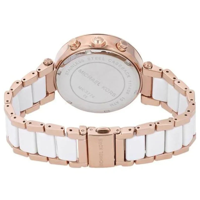 Michael Kors Ladies Watch Ritz Chronograph 37mm White Rose Gold MK6324-GR8 Sunglasses