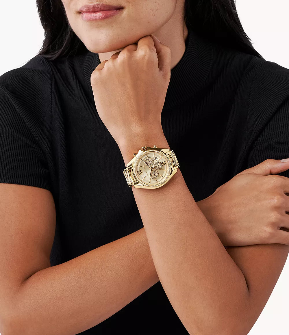 Michael Kors Ladies Watch Whitney Chronograph 44mm Gold MK6729-GR8 Sunglasses