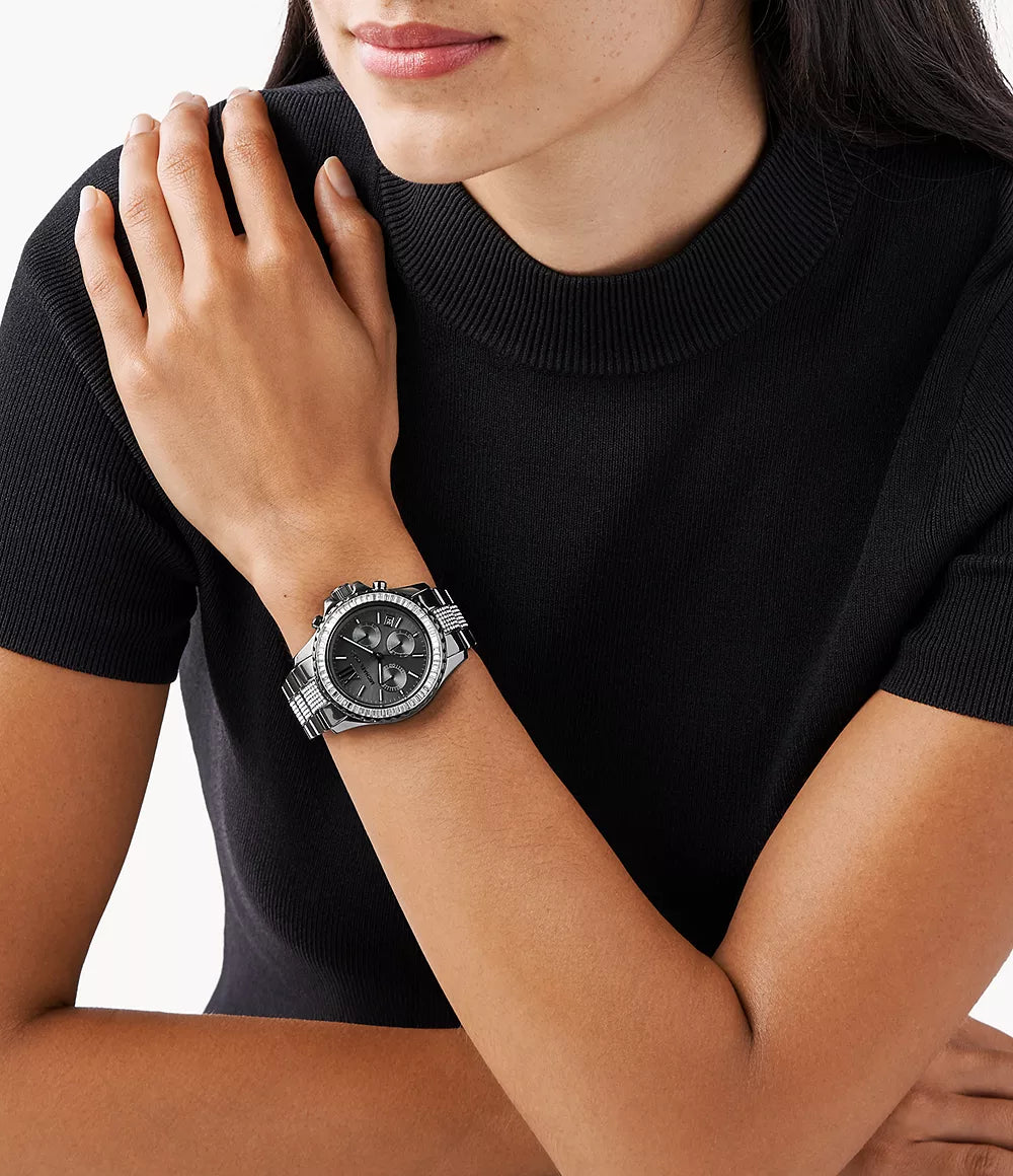 Michael Kors Ladies Watch Everest Chronograph 42mm Gunmetal MK6974-GR8 Sunglasses