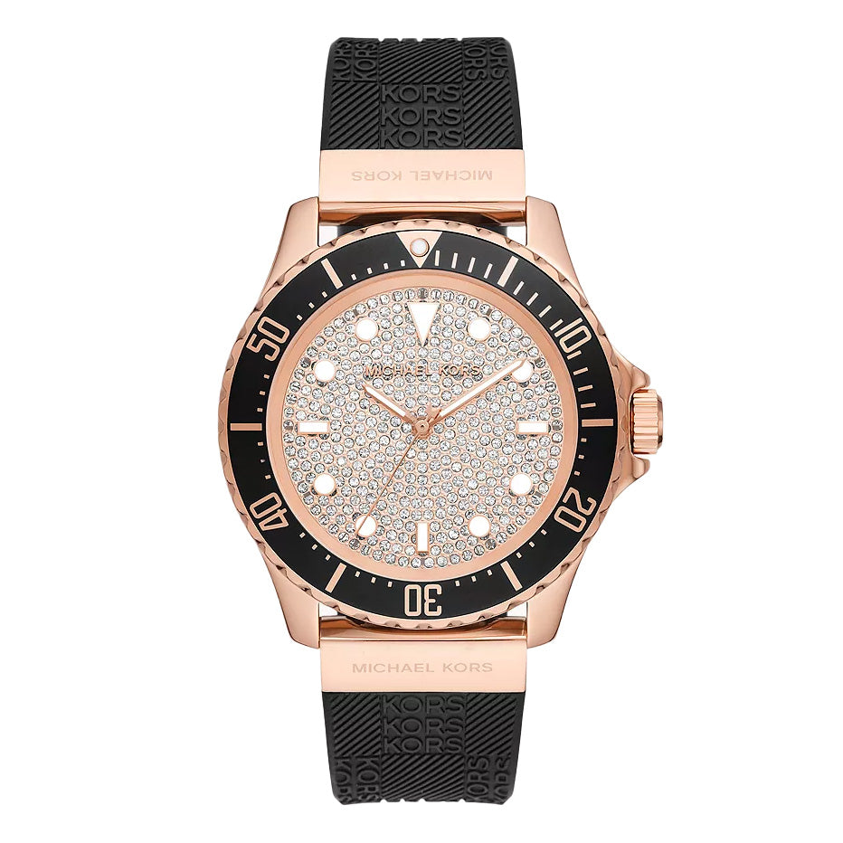 Michael Kors Ladies Watch Everest 43mm Rose Gold Black MK7358-GR8 Sunglasses
