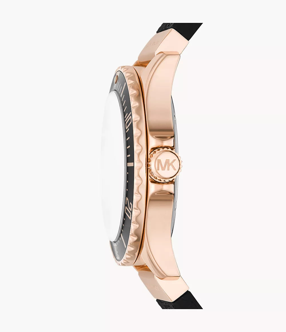 Michael Kors Ladies Watch Everest 43mm Rose Gold Black MK7358-GR8 Sunglasses