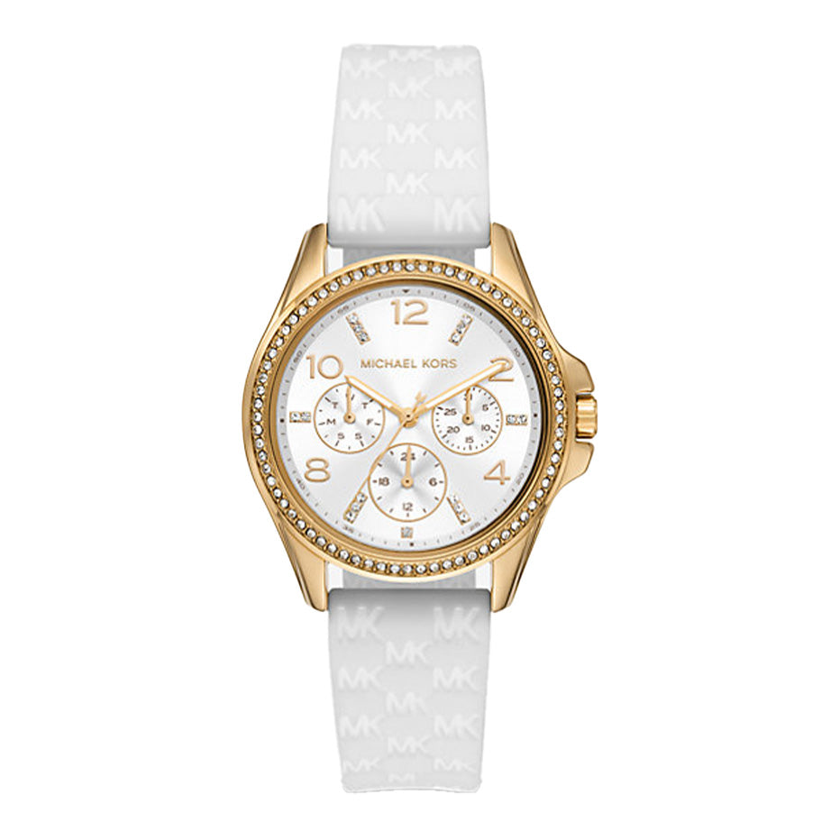 Michael Kors Ladies Watch Mini Pilot 36mm White Gold MK7372-GR8 Sunglasses
