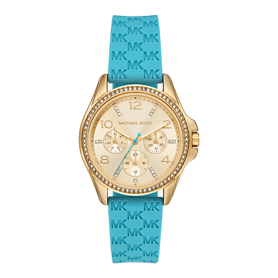 Michael Kors Ladies Watch Mini Pilot 36mm Blue Gold MK7374-GR8 Sunglasses
