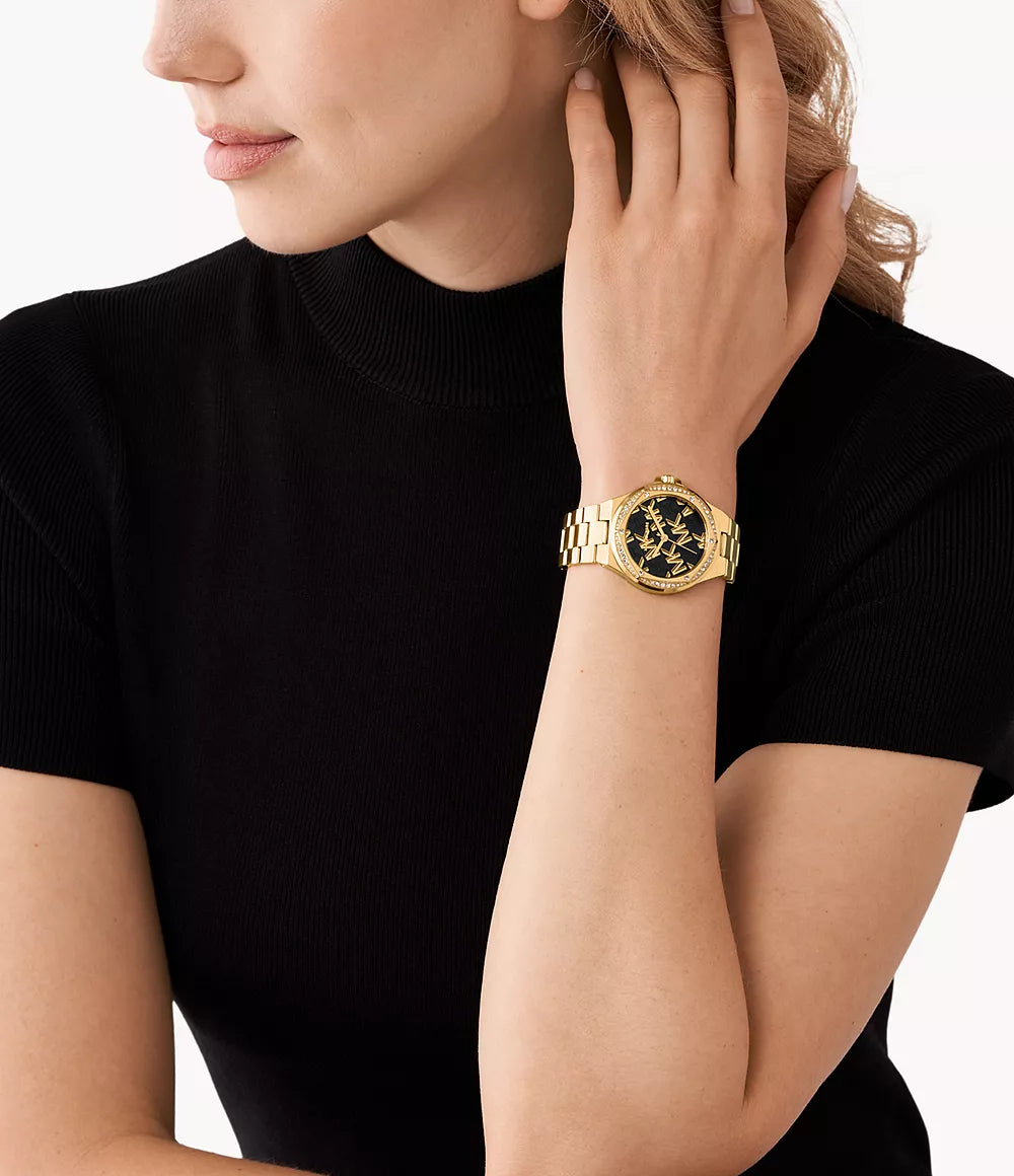 Michael Kors Ladies Watch Lennox 37mm Black Gold MK7404-GR8 Sunglasses