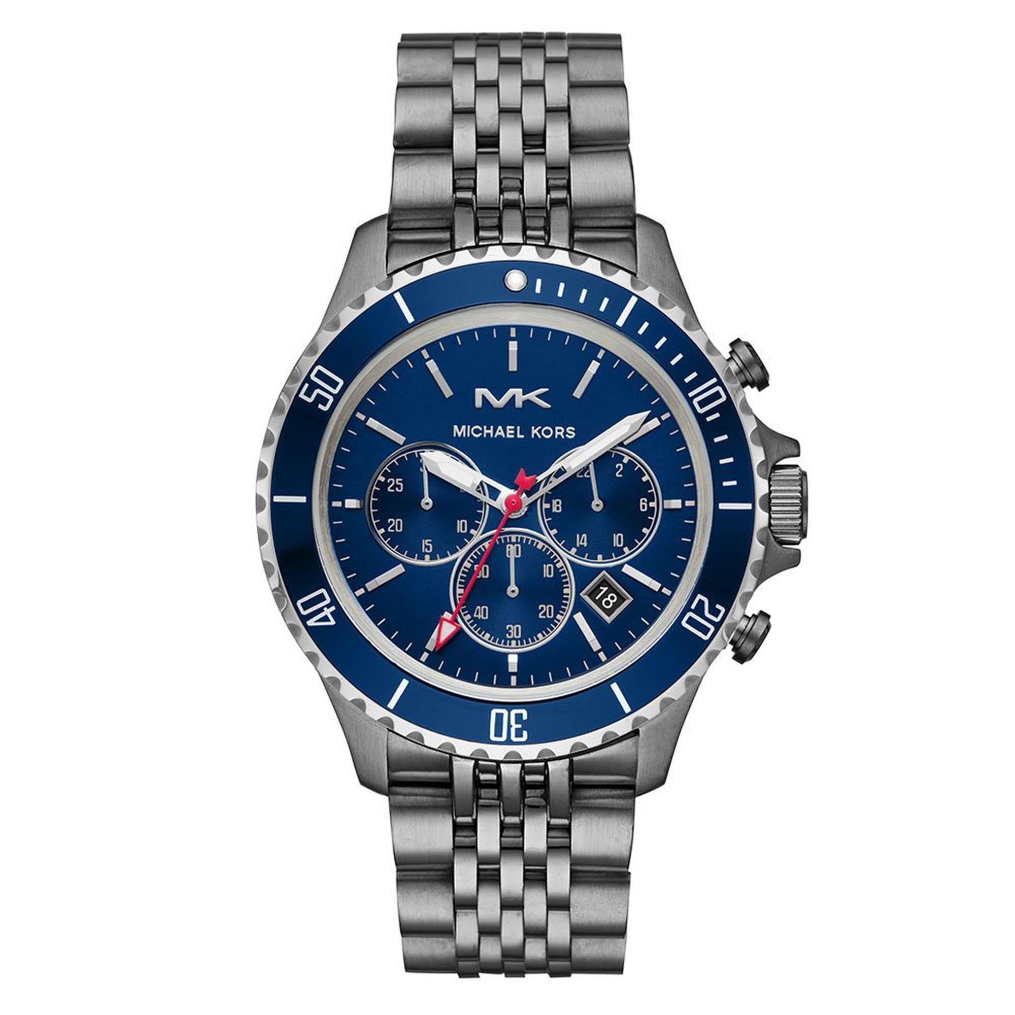 Michael Kors Men's Watch Bayville Chronograph Blue Gunmetal MK8727-GR8 Sunglasses