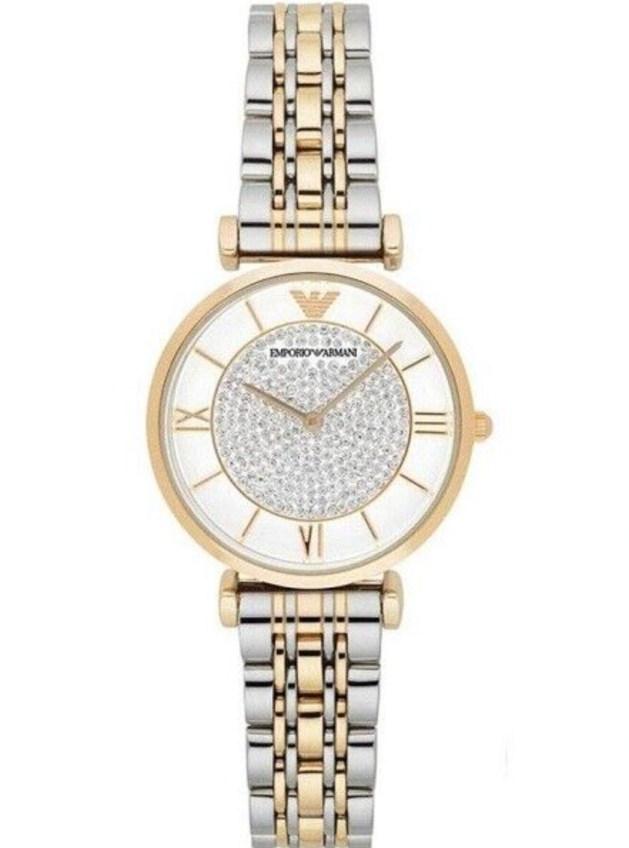 Emporio Armani Ladies Watch T-Bar Gianni Gold And Silver AR8031-GR8 Sunglasses