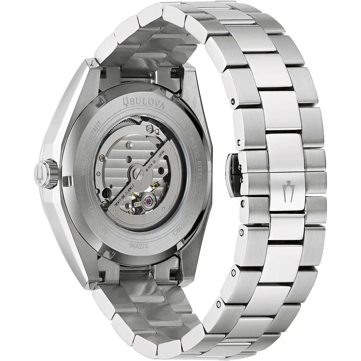 Bulova Surveyor Auto Men's Silver Watch 96A274-GR8 Sunglasses