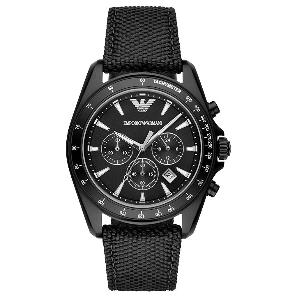 Emporio Armani AR6131 Men's Black Chronograph Watch-GR8 Sunglasses