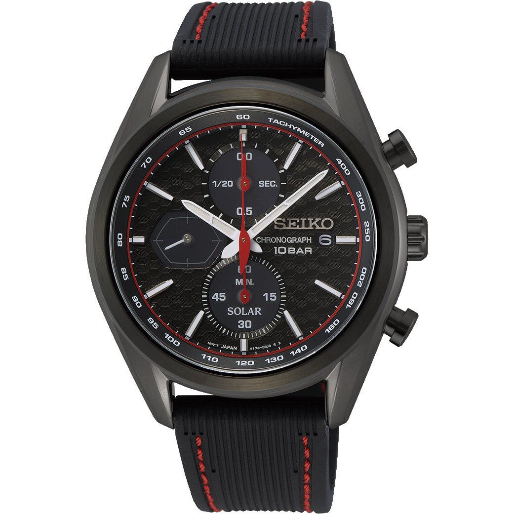 Seiko Men's Black Solar Watch SSC777P1-GR8 Sunglasses