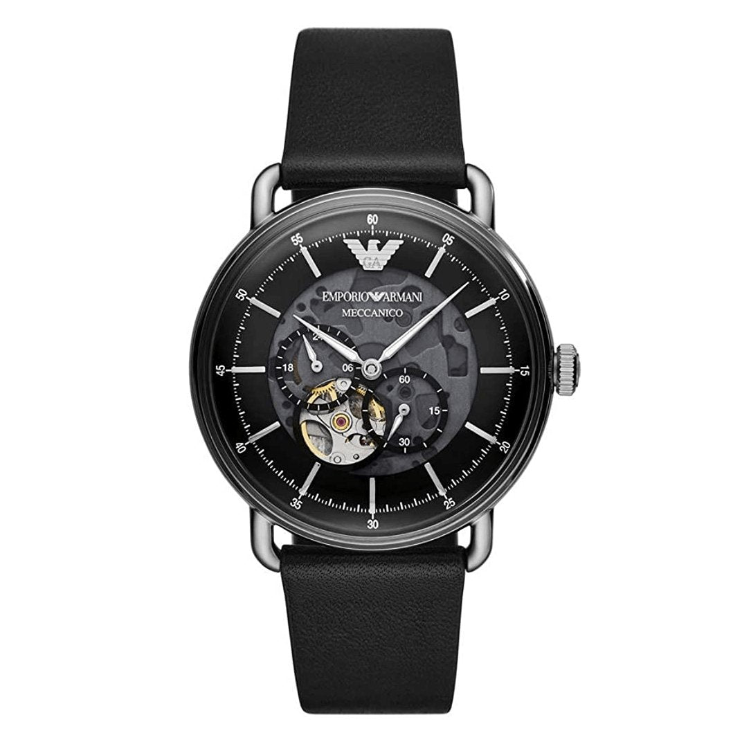 Emporio Armani Men's Automatic Watch Meccanico Black Skeleton AR60026-GR8 Sunglasses