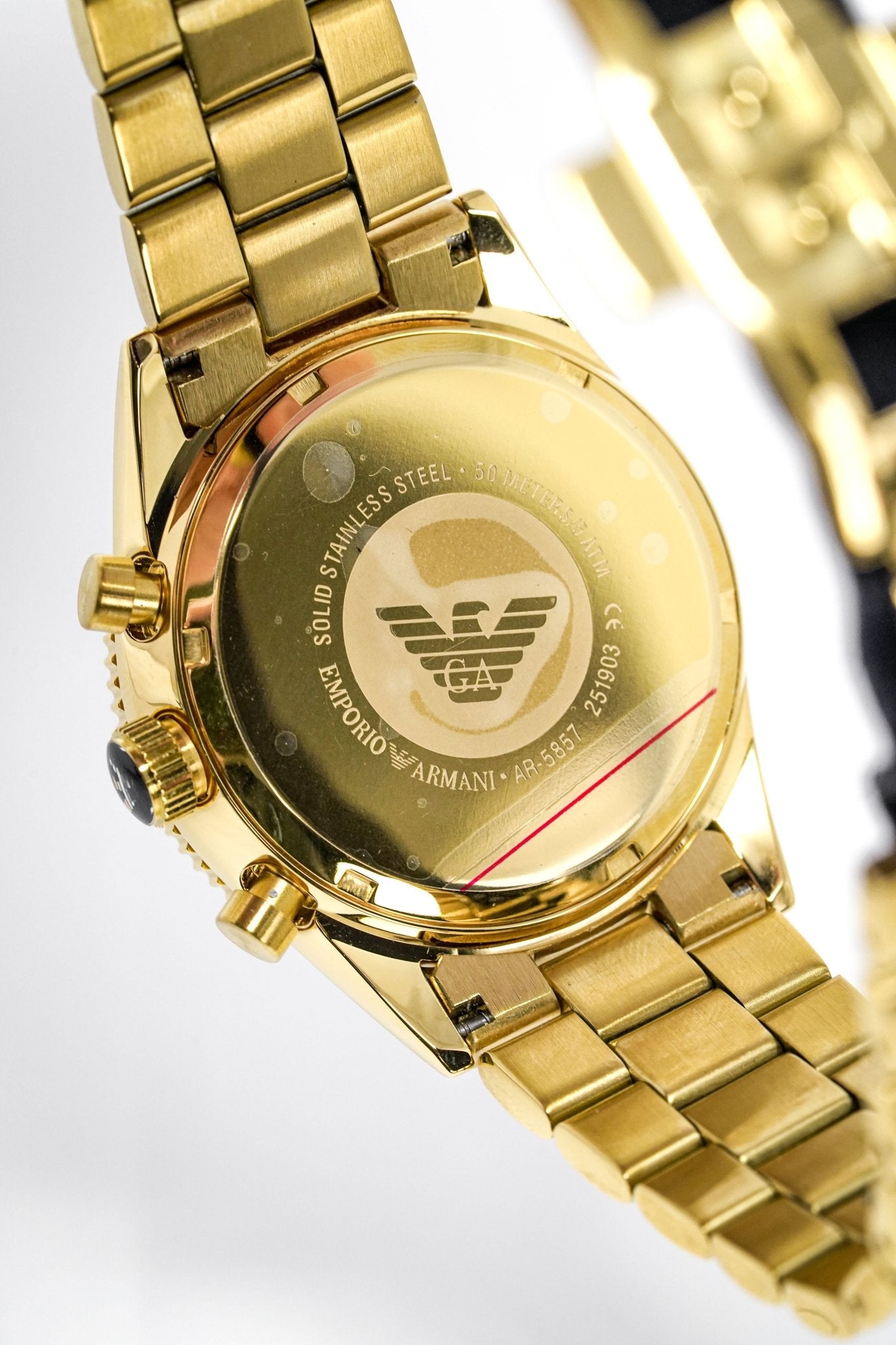 Emporio Armani Men's Chronograph Watch Gold PVD AR5857-GR8 Sunglasses
