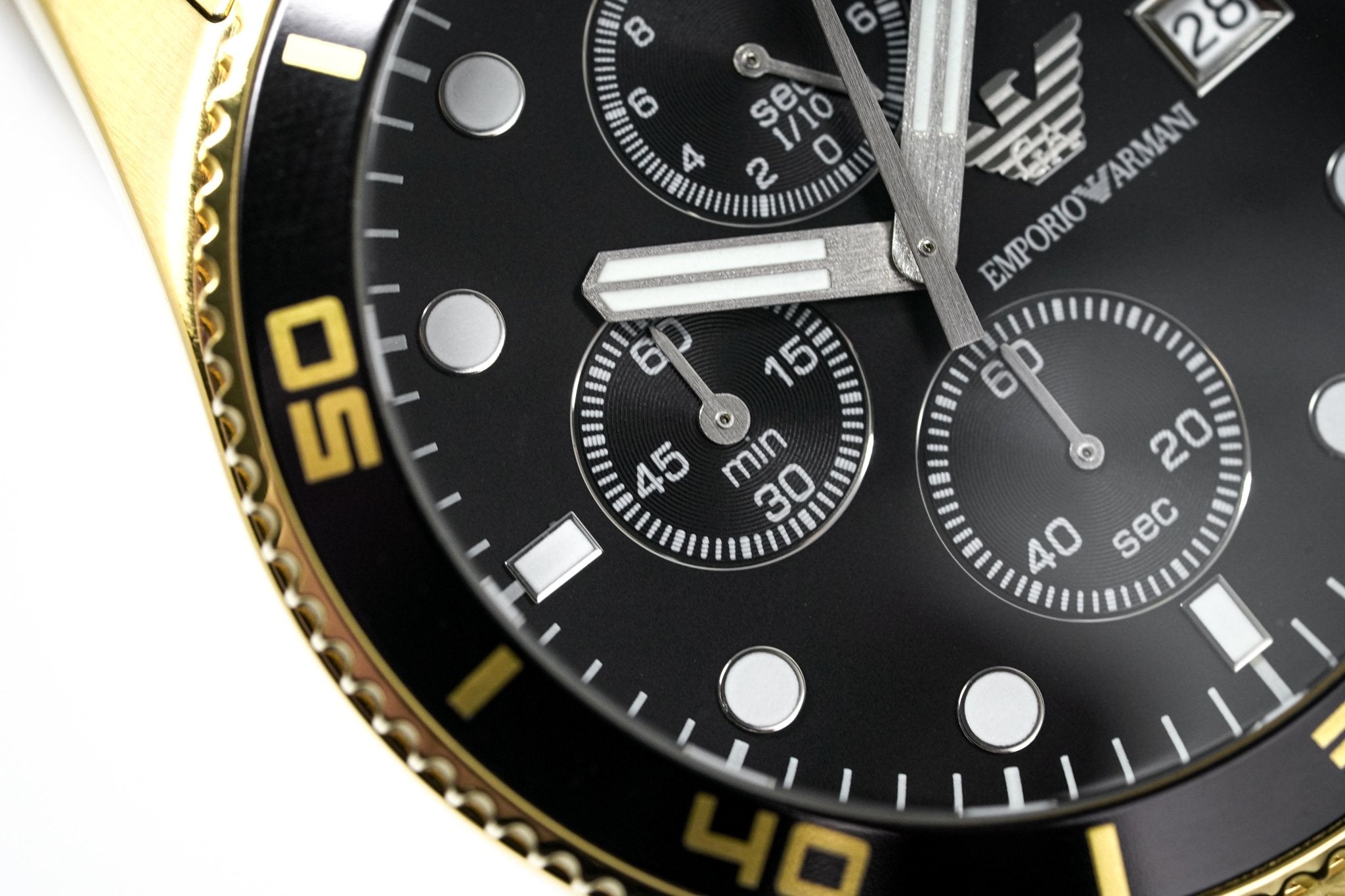 Emporio Armani Men's Chronograph Watch Gold PVD AR5857-GR8 Sunglasses