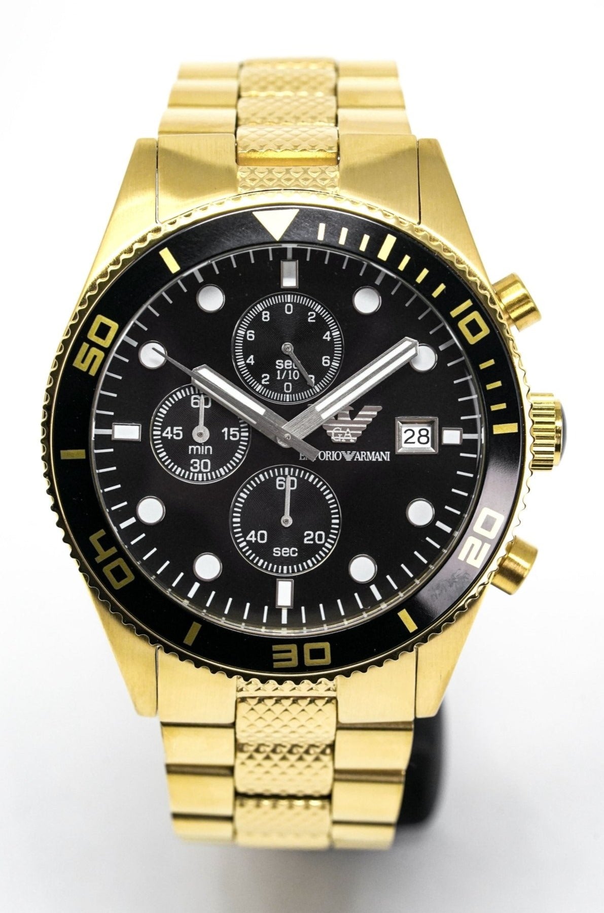 Emporio Armani Men's Chronograph Watch Gold PVD AR5857-GR8 Sunglasses