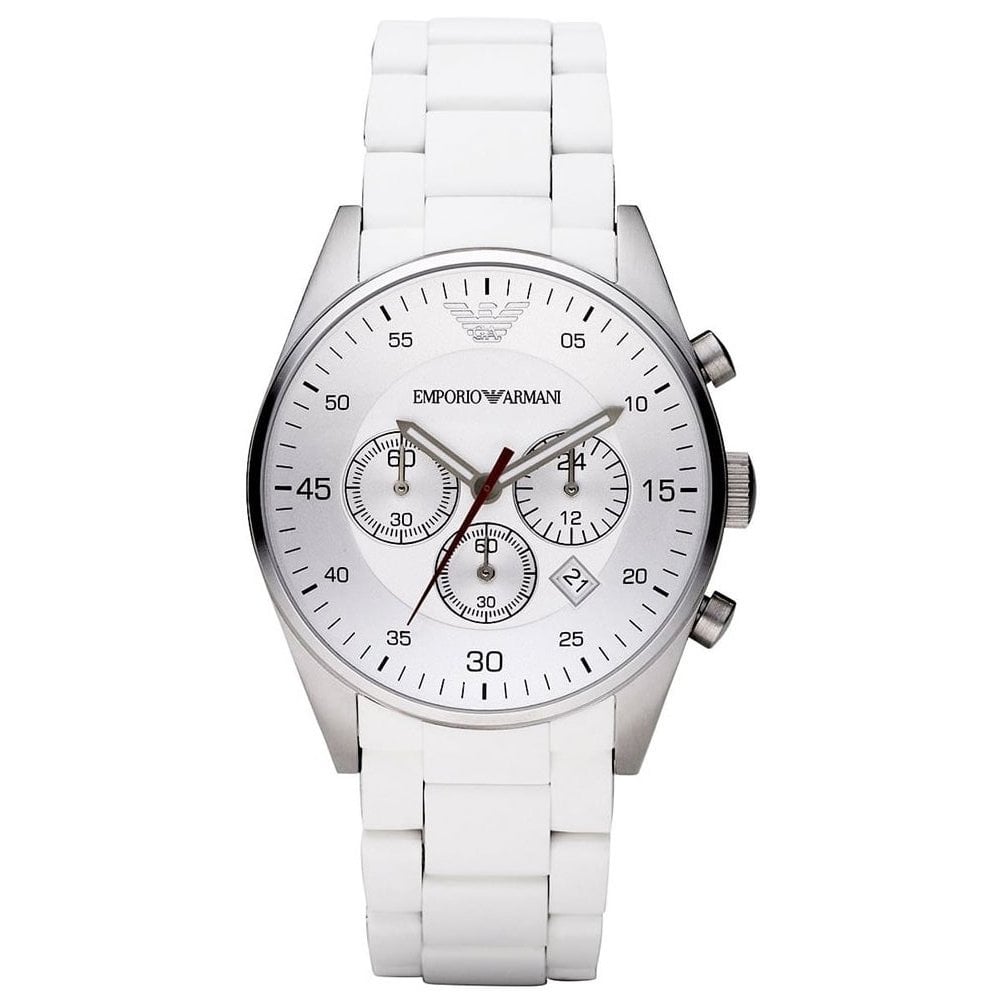 Emporio Armani Men's Chronograph Watch Tazio White AR5859-GR8 Sunglasses