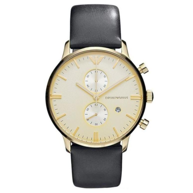 Emporio Armani Men's Gianni Chronograph Watch Gold PVD AR0386-GR8 Sunglasses