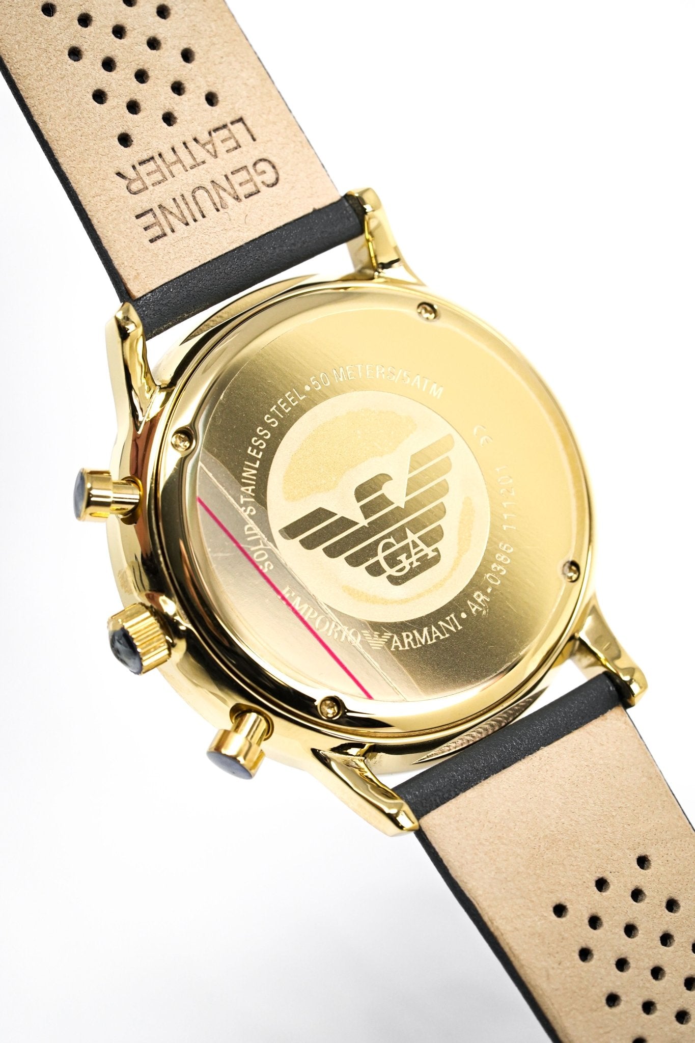 Emporio Armani Men's Gianni Chronograph Watch Gold PVD AR0386-GR8 Sunglasses