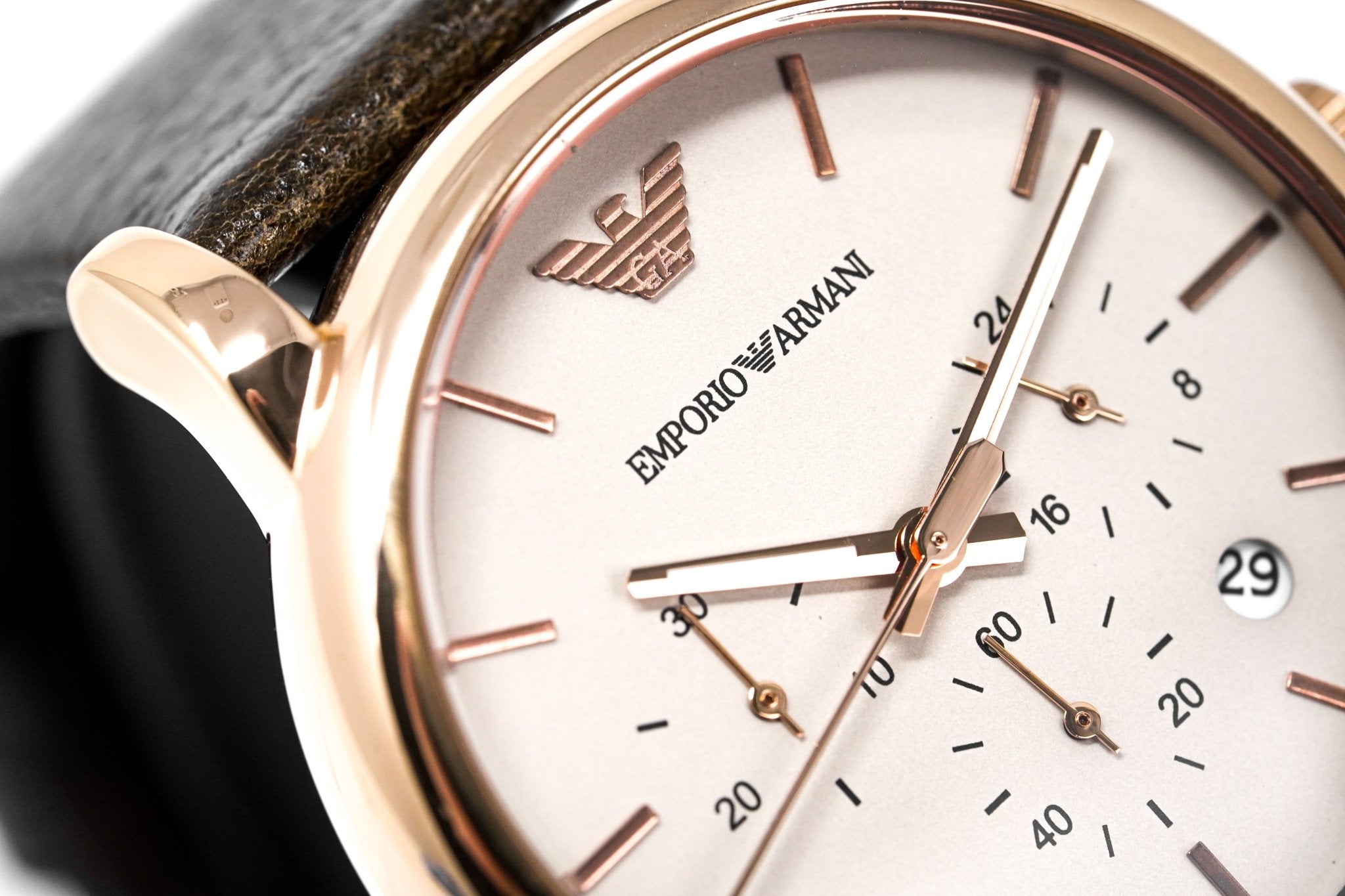 Emporio Armani Men's Luigi Chronograph Watch Rose Gold PVD AR1809-GR8 Sunglasses