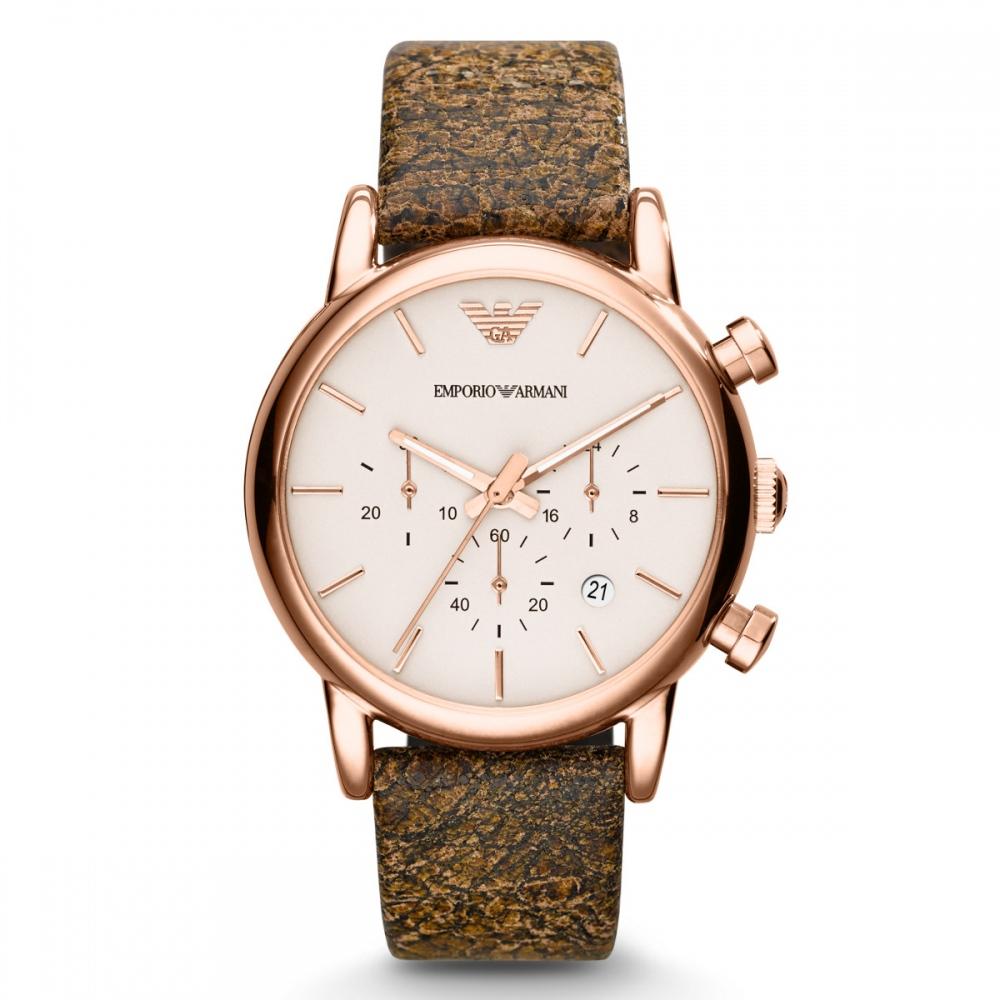 Emporio Armani Men's Luigi Chronograph Watch Rose Gold PVD AR1809-GR8 Sunglasses