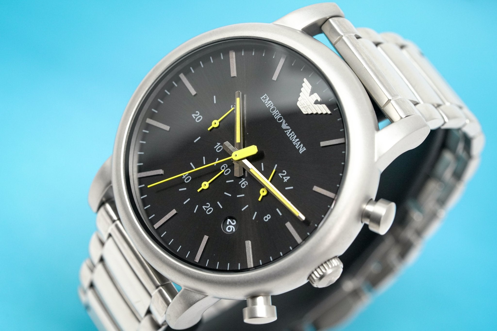Emporio Armani Men's Luigi Chronograph Watch Steel AR11324-GR8 Sunglasses