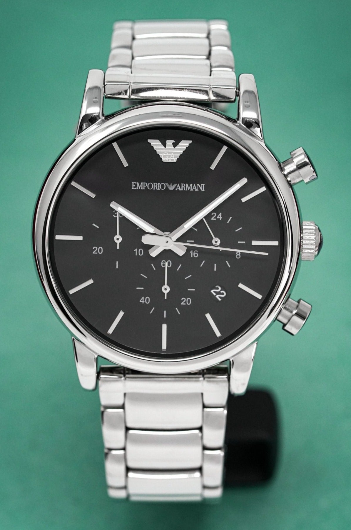 Emporio Armani Men's Luigi Chronograph Watch Steel AR1853-GR8 Sunglasses