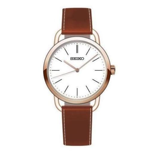 Seiko Classic Brown White Ladies Watch SUR238P1-GR8 Sunglasses