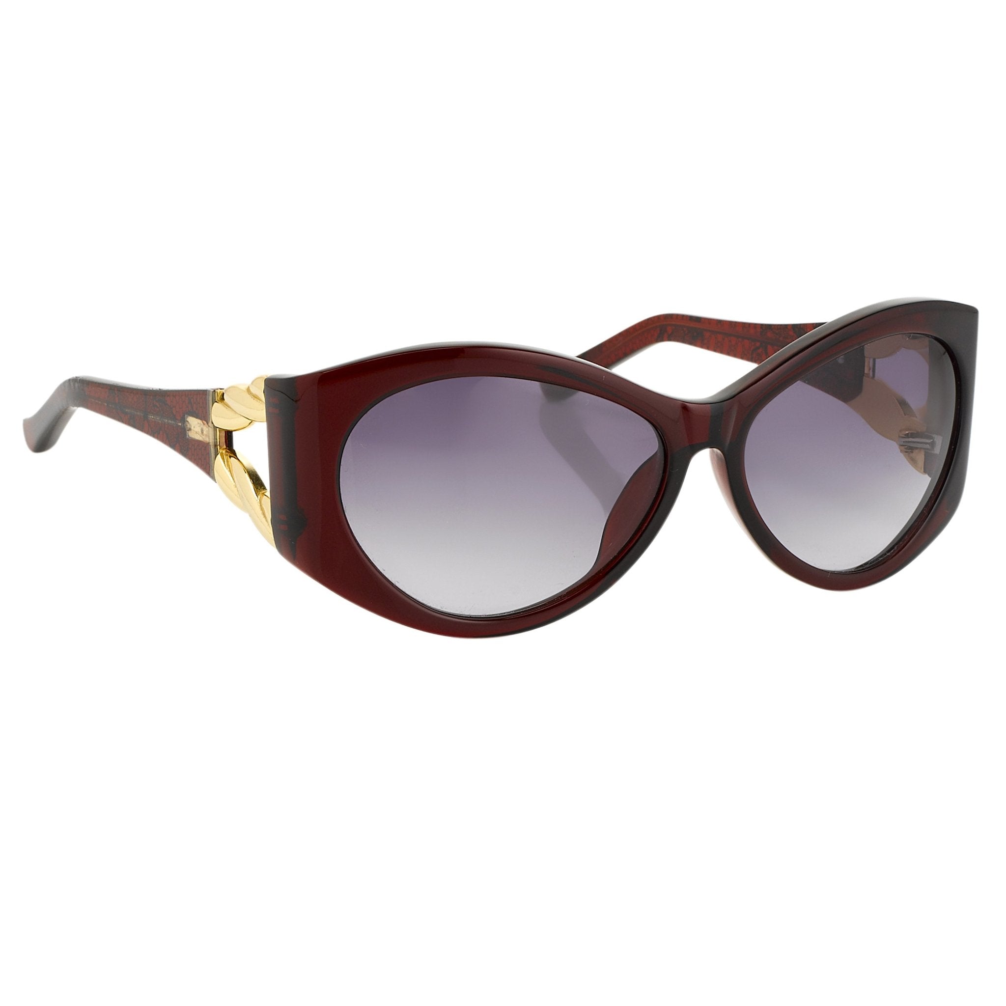 Agent Provocateur Sunglasses Oversized Frame Burgundy and Grey Lenses Category 3 - AP17C3SUN - Watches & Crystals