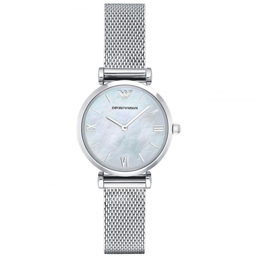 Emporio Armani Ladies Automatic Watch Gianni T-Bar Silver AR1955 - Watches & Crystals