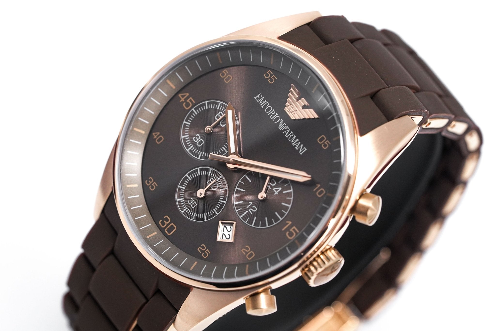 Emporio Armani Ladies Chronograph Watch Brown AR5891 - Watches & Crystals