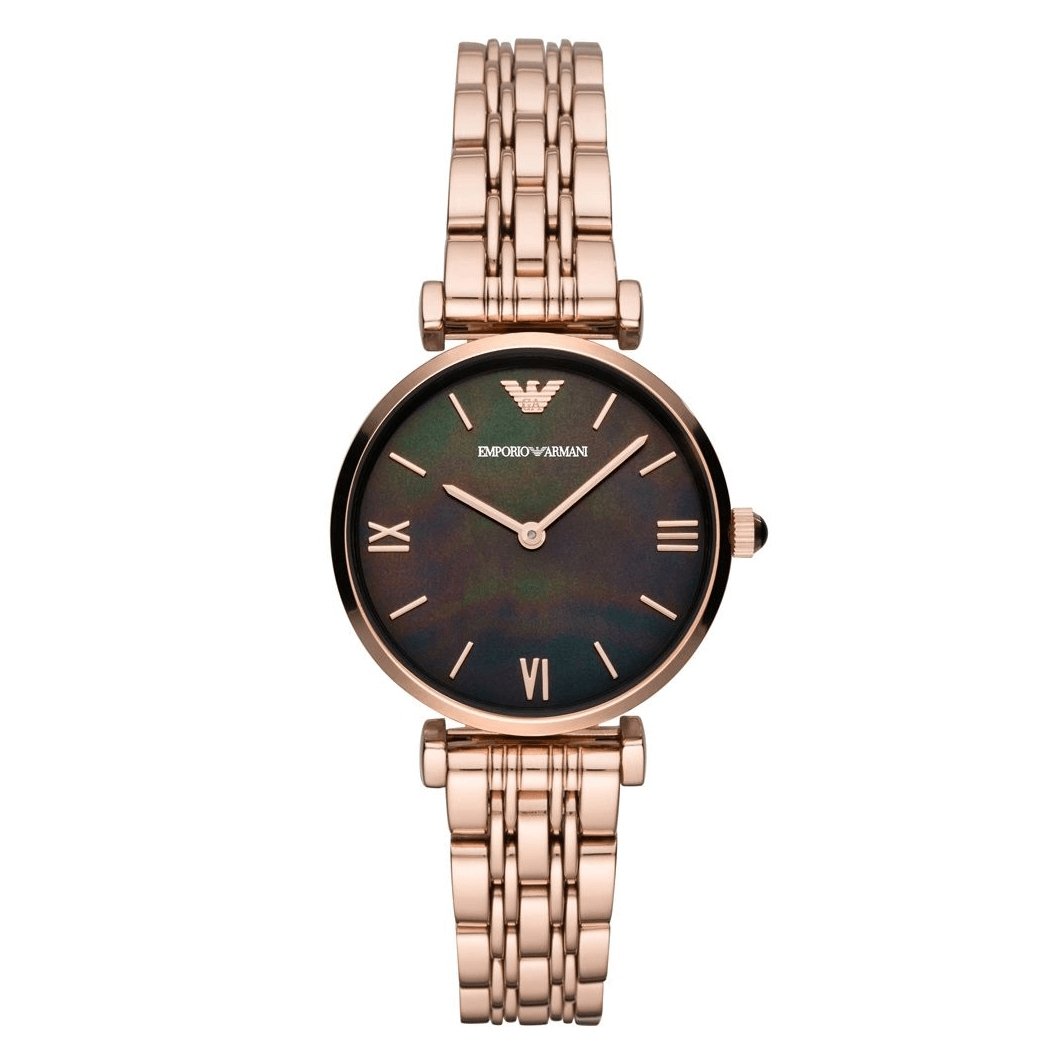 Emporio Armani Ladies Watch T-Bar Gianni Rose Gold AR11145 - Watches & Crystals