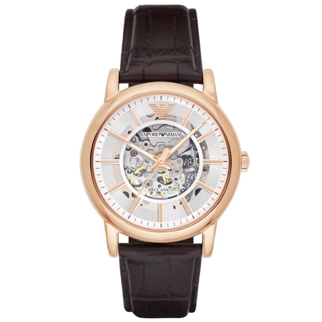 Emporio Armani Men's Automatic Watch Meccanico Rose Gold PVD AR1983 - Watches & Crystals