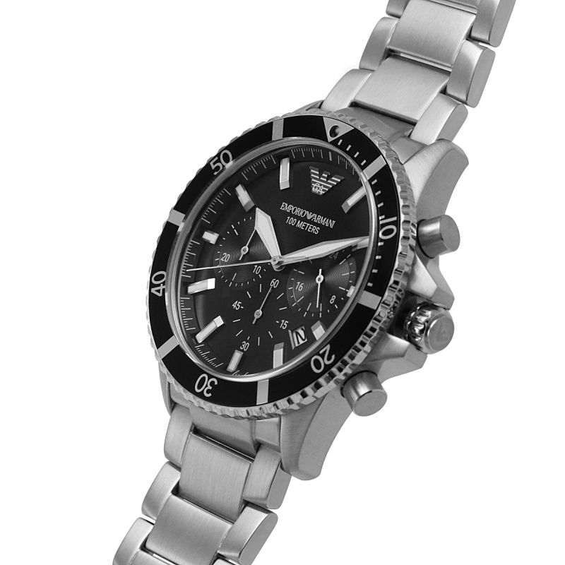 Emporio Armani Men's Diver Watch Chronograph Steel AR11360 - Watches & Crystals