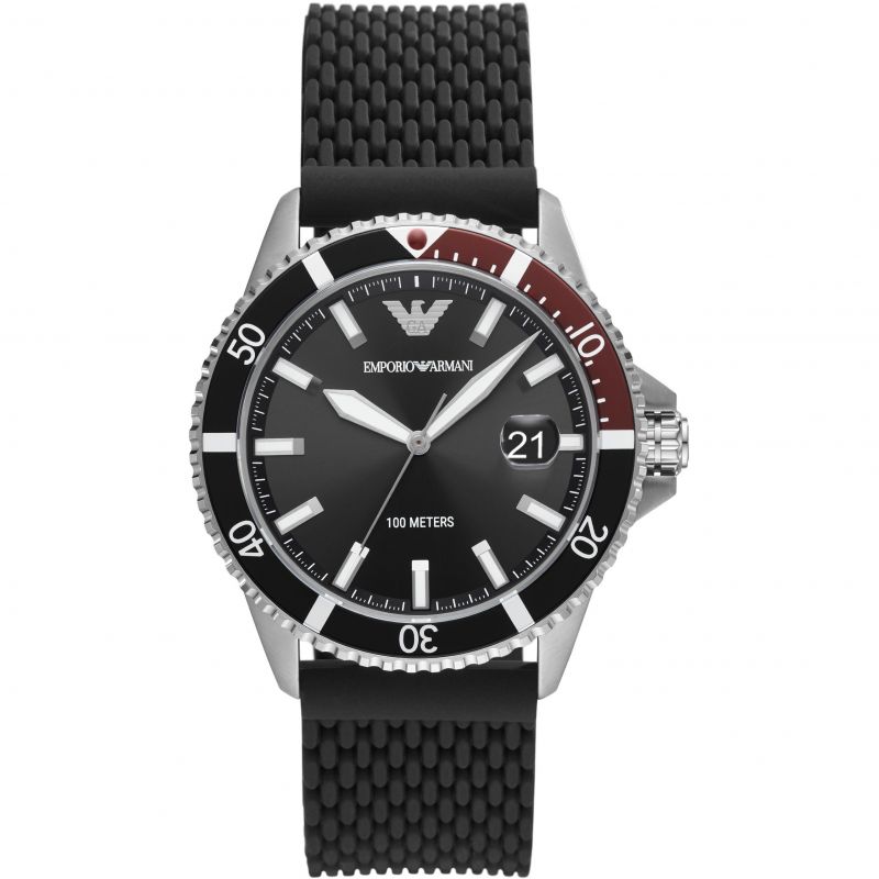 Emporio Armani Men's Diver Watch Steel Silicone AR11341 - Watches & Crystals