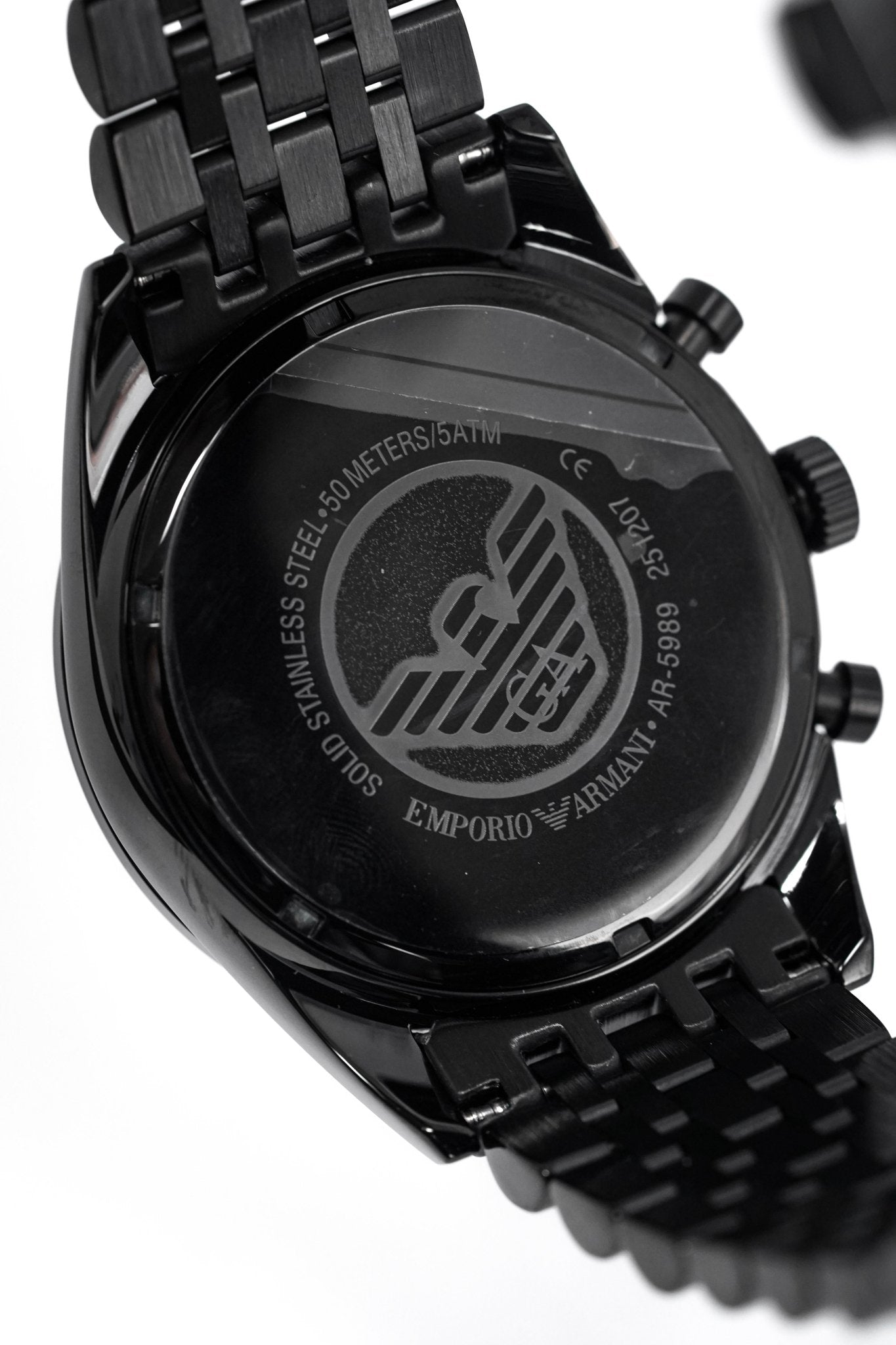 Emporio Armani Men's Tazio Chronograph Watch Black PVD AR5989 - Watches & Crystals