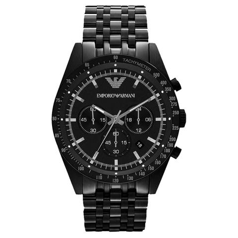 Emporio Armani Men's Tazio Chronograph Watch Black PVD AR5989 - Watches & Crystals