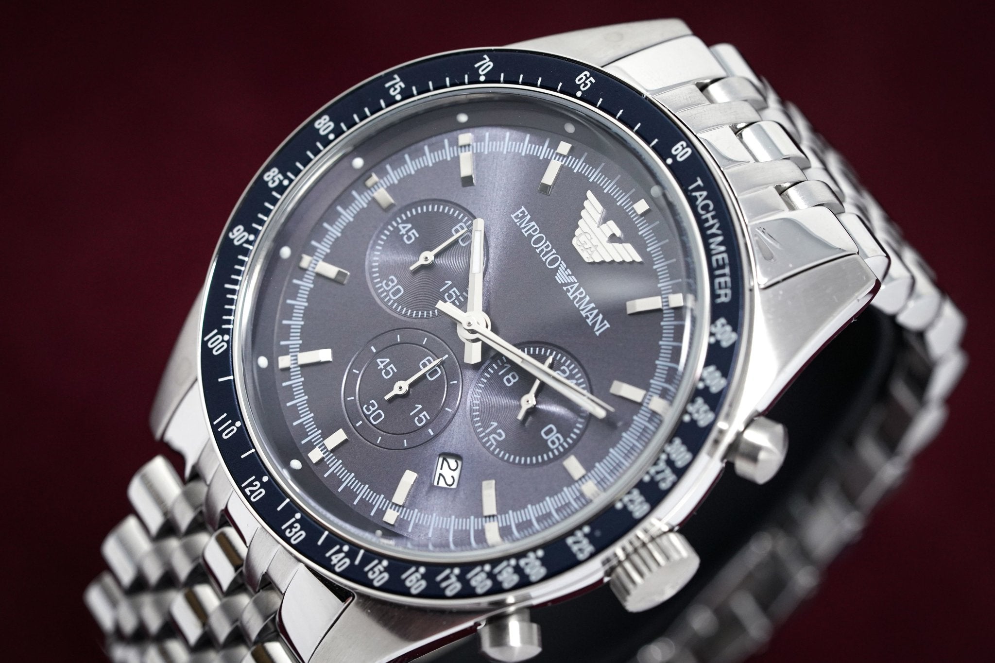 Emporio Armani Men's Tazio Chronograph Watch Blue AR6072 - Watches & Crystals