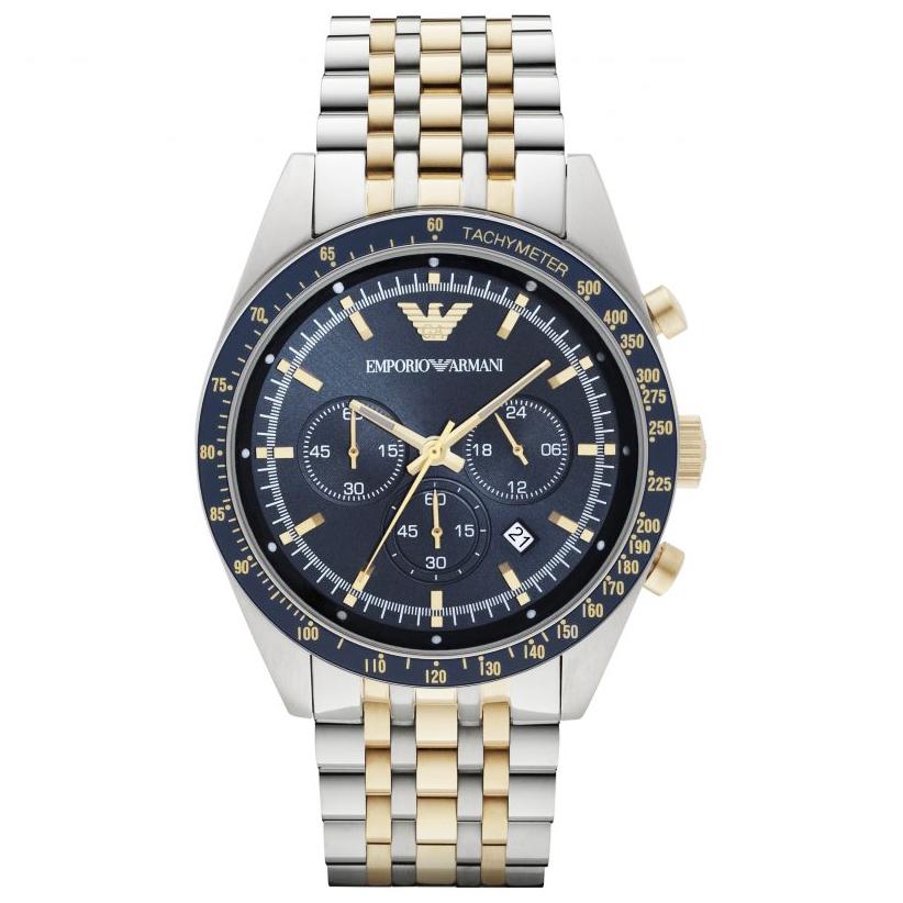 Emporio Armani Men's Tazio Chronograph Watch Two Tone AR8030 - Watches & Crystals
