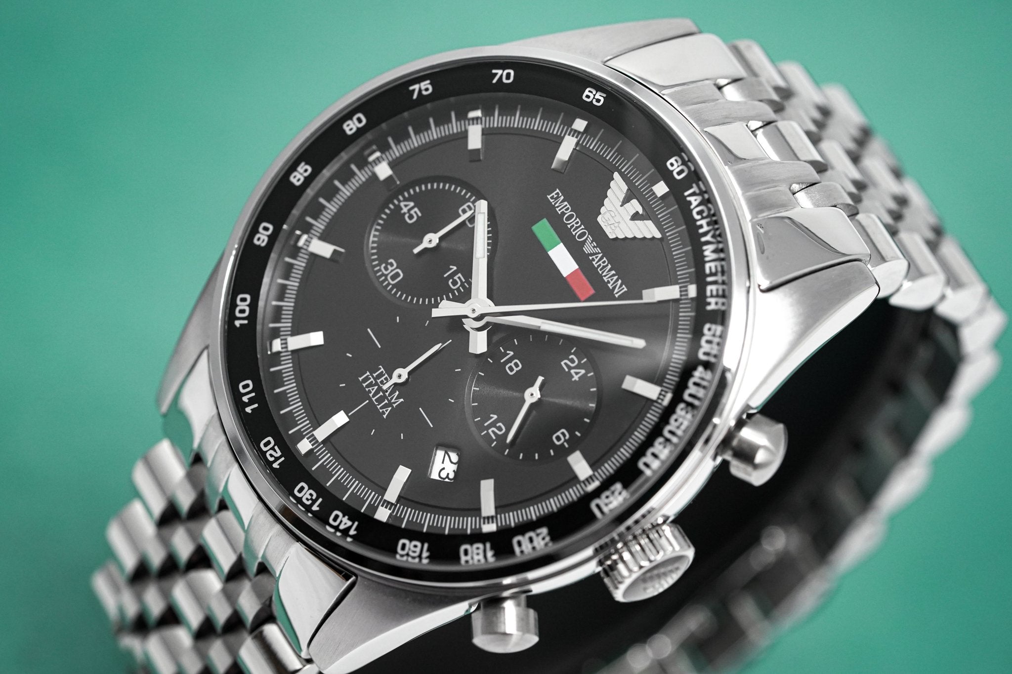 Emporio Armani Men's Team Italia Chronograph Watch Steel AR5983 - Watches & Crystals