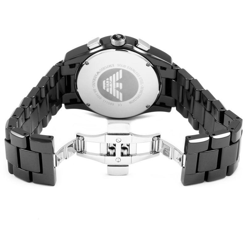Emporio Armani Men's Valente Chronograph Watch Silver Ceramic AR1400 - Watches & Crystals