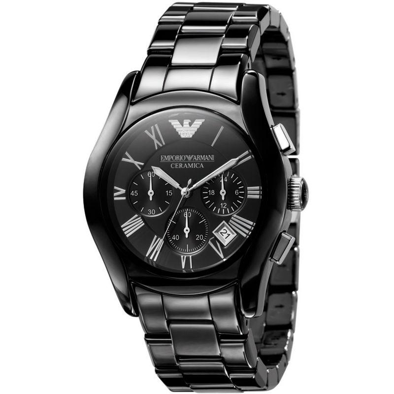Emporio Armani Men's Valente Chronograph Watch Silver Ceramic AR1400 - Watches & Crystals