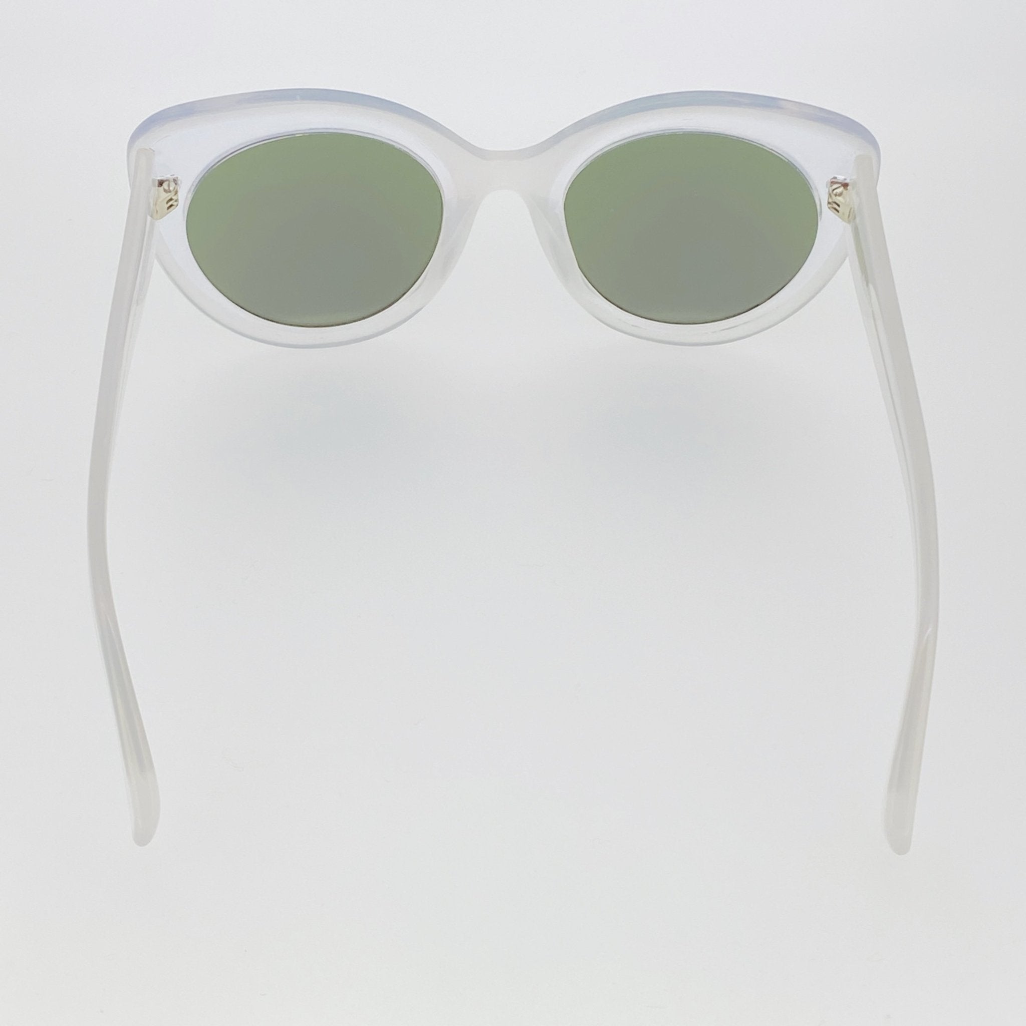 Erdem Women Sunglasses Cat Eye Transparent Ivory with Green/Blue Mirror Lenses Category 3 EDM14C3SUN - Watches & Crystals