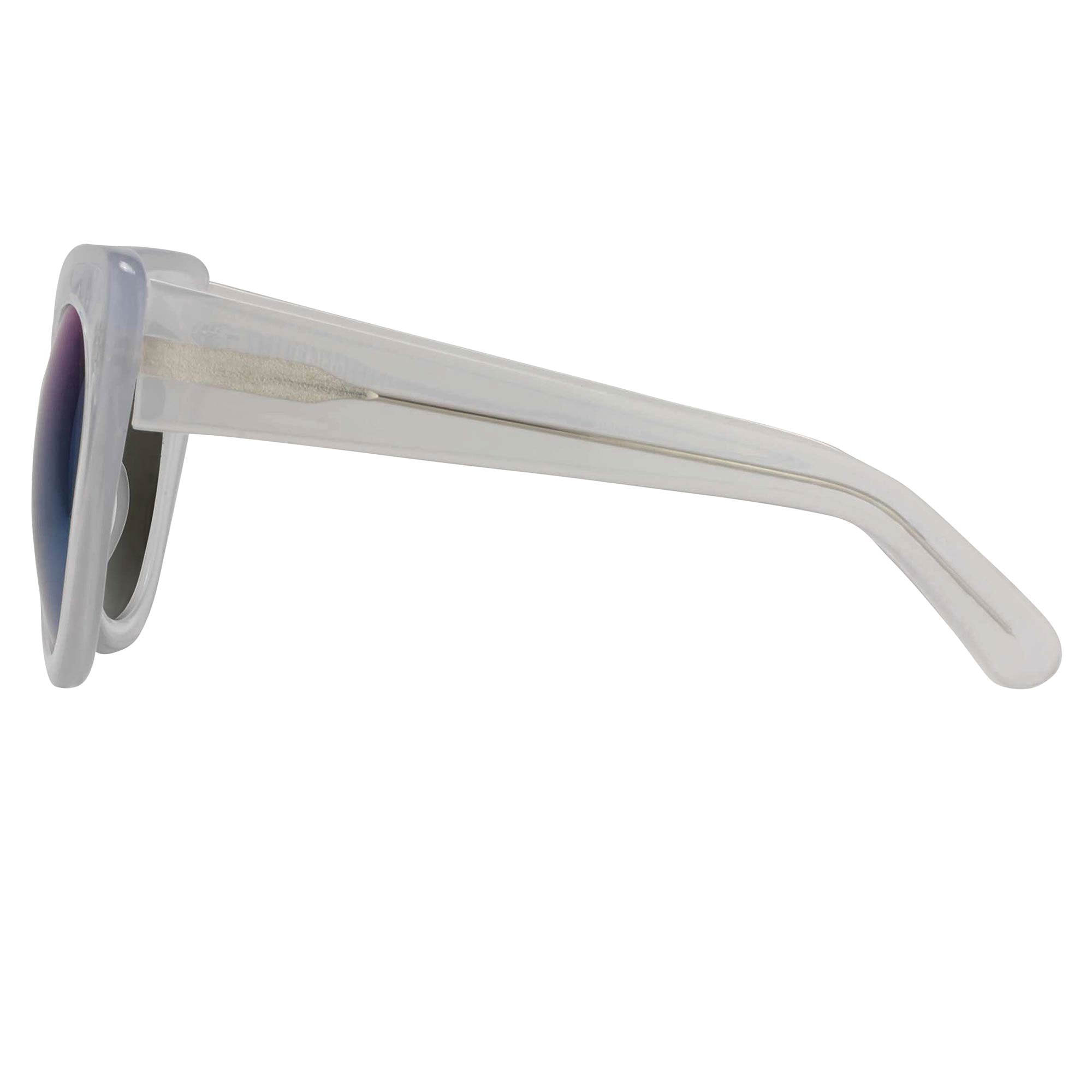 Erdem Women Sunglasses Cat Eye Transparent Ivory with Green/Blue Mirror Lenses Category 3 EDM14C3SUN - Watches & Crystals