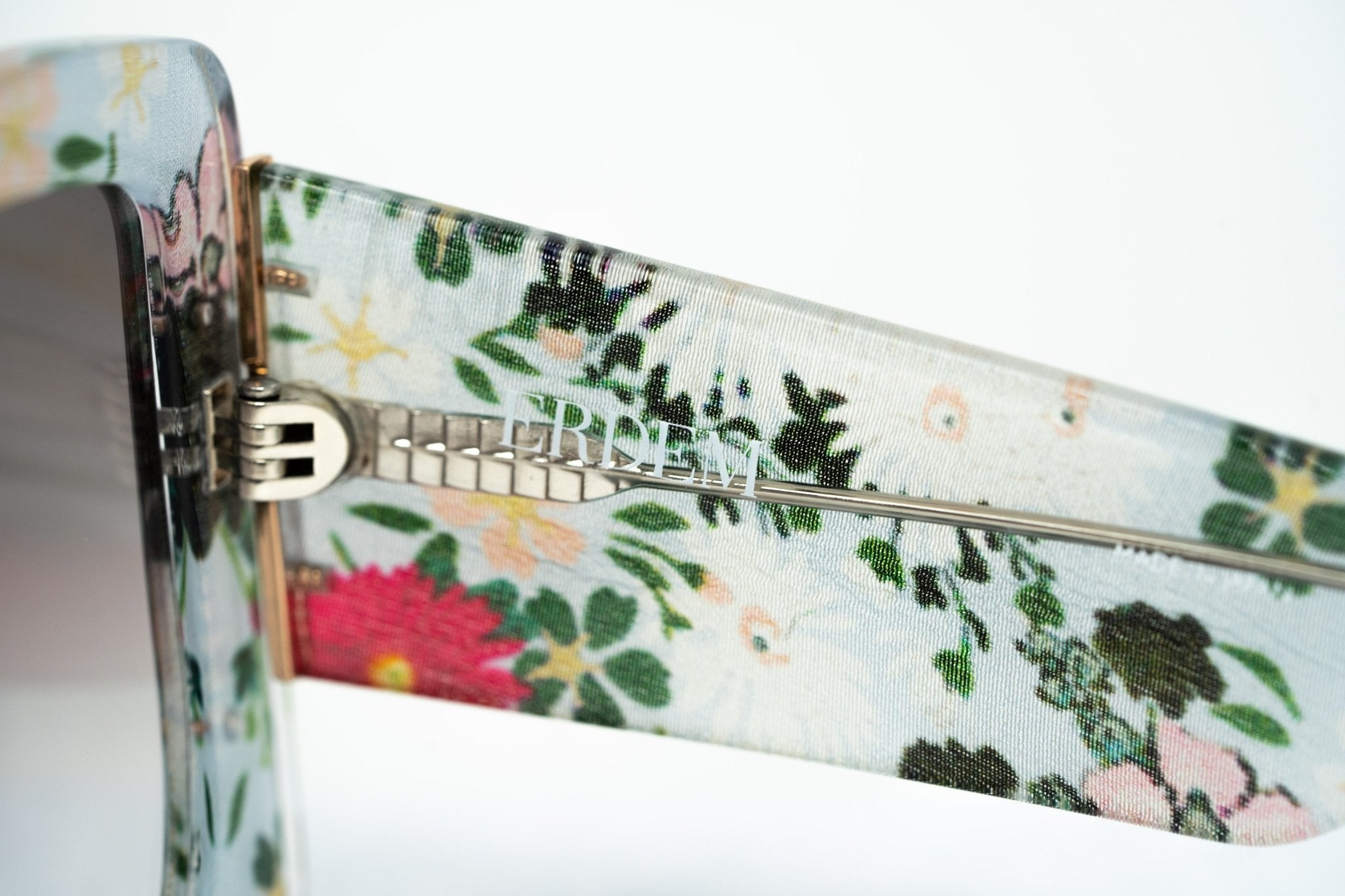 Erdem Women Sunglasses Oversized Floral Blue Rose Gold with Grey Graduated Lenses Category 3 EDM34C5SUN - Watches & Crystals