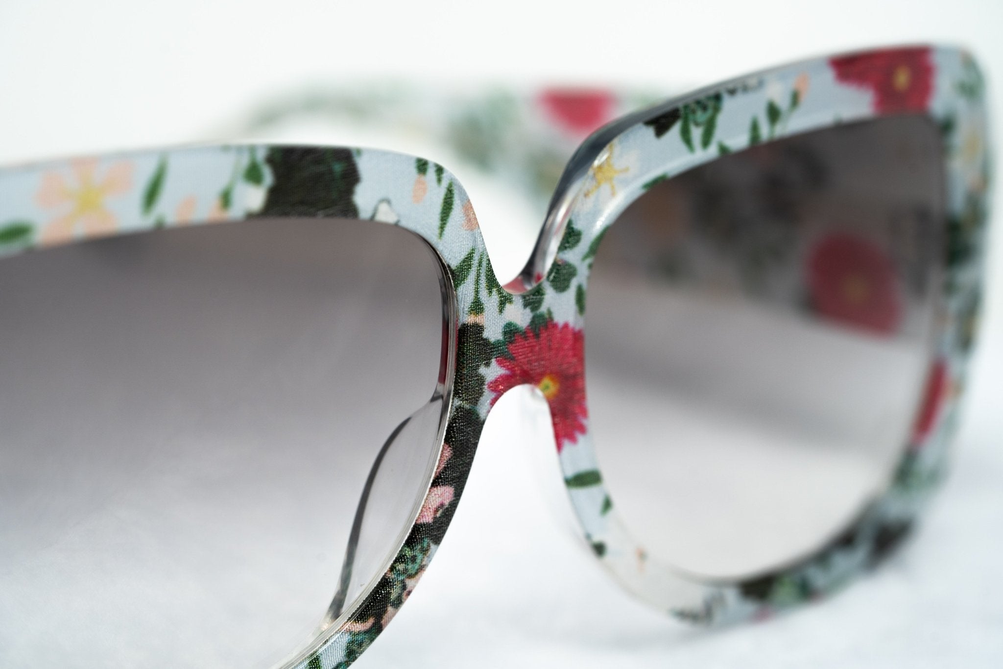 Erdem Women Sunglasses Oversized Floral Blue Rose Gold with Grey Graduated Lenses Category 3 EDM34C5SUN - Watches & Crystals