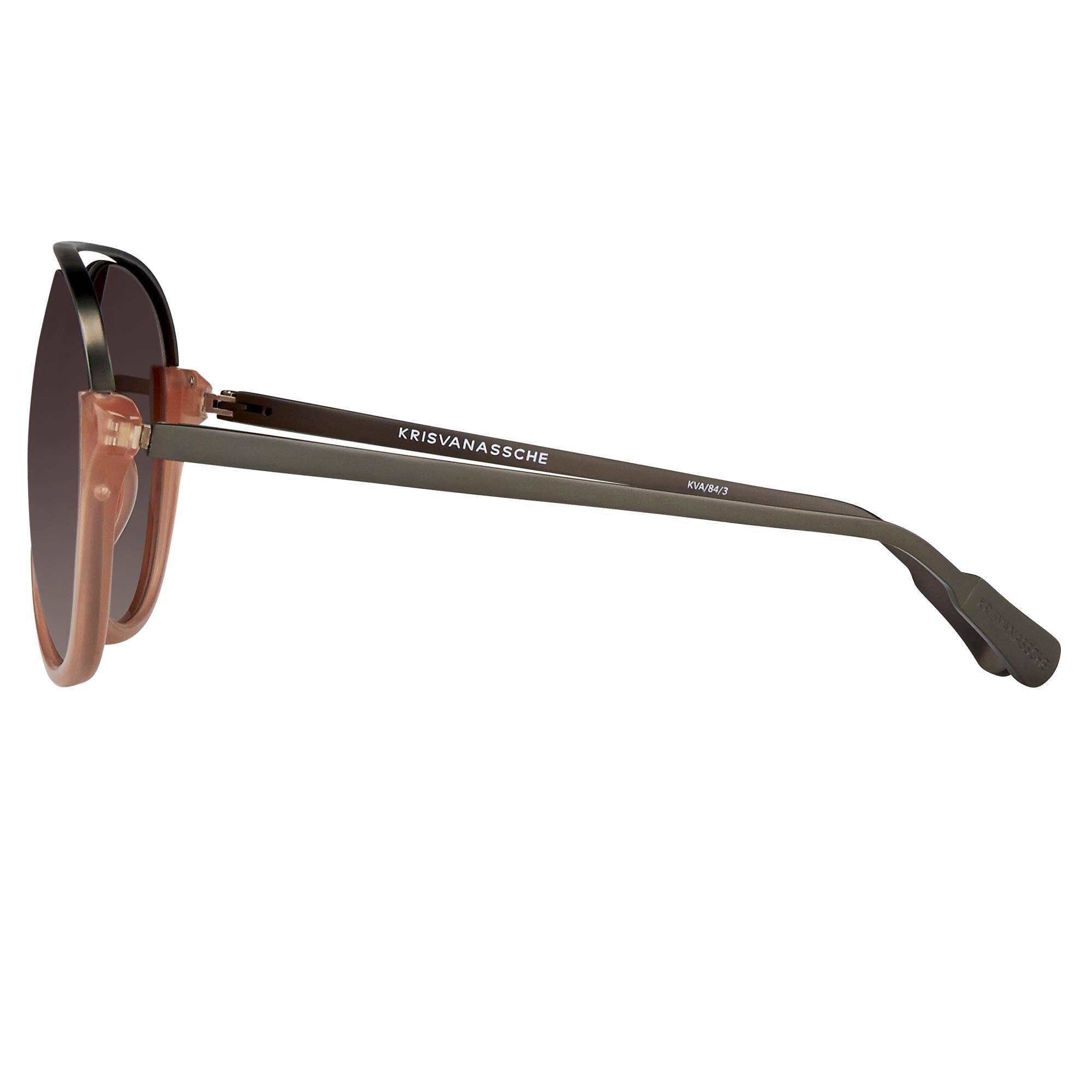 Kris Van Assche Sunglasses Unisex with Titanium Orange Black and Brown Graduated Lenses Category 3 - KVA84C3SUN - Watches & Crystals