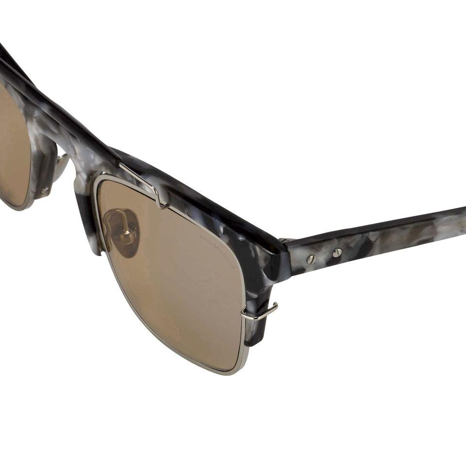 Kris Van Assche Sunglasses with D-Frame Black Tortoiseshell Silver and Orange Mirror Lenses Category 3 - KVA66C5SUN - Watches & Crystals
