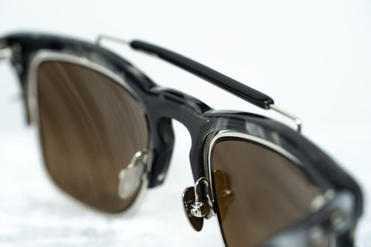 Kris Van Assche Sunglasses with D-Frame Black Tortoiseshell Silver and Orange Mirror Lenses Category 3 - KVA66C5SUN - Watches & Crystals